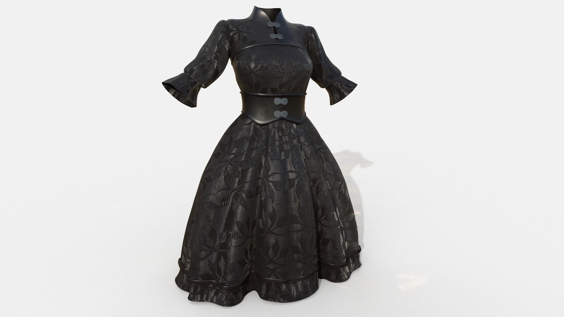 Lolita Dress Low-poly 3D model_3