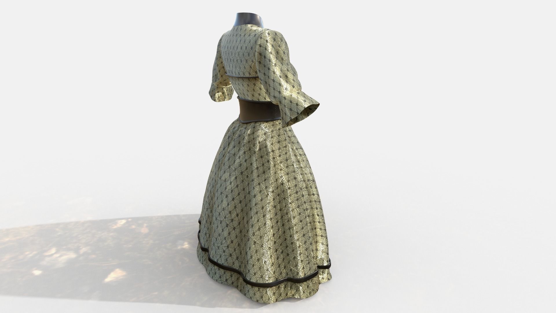 Lolita Dress Low-poly 3D model_7