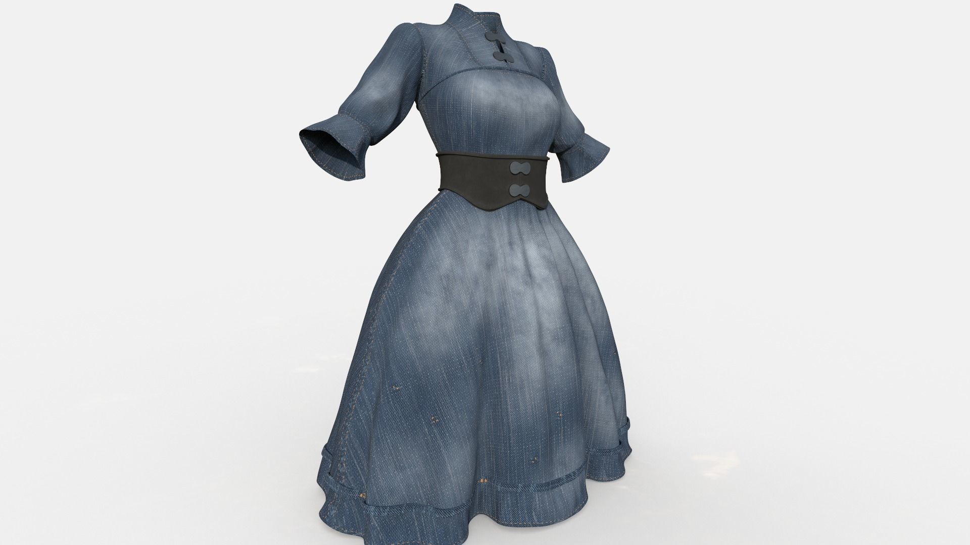 Lolita Dress Low-poly 3D model_6