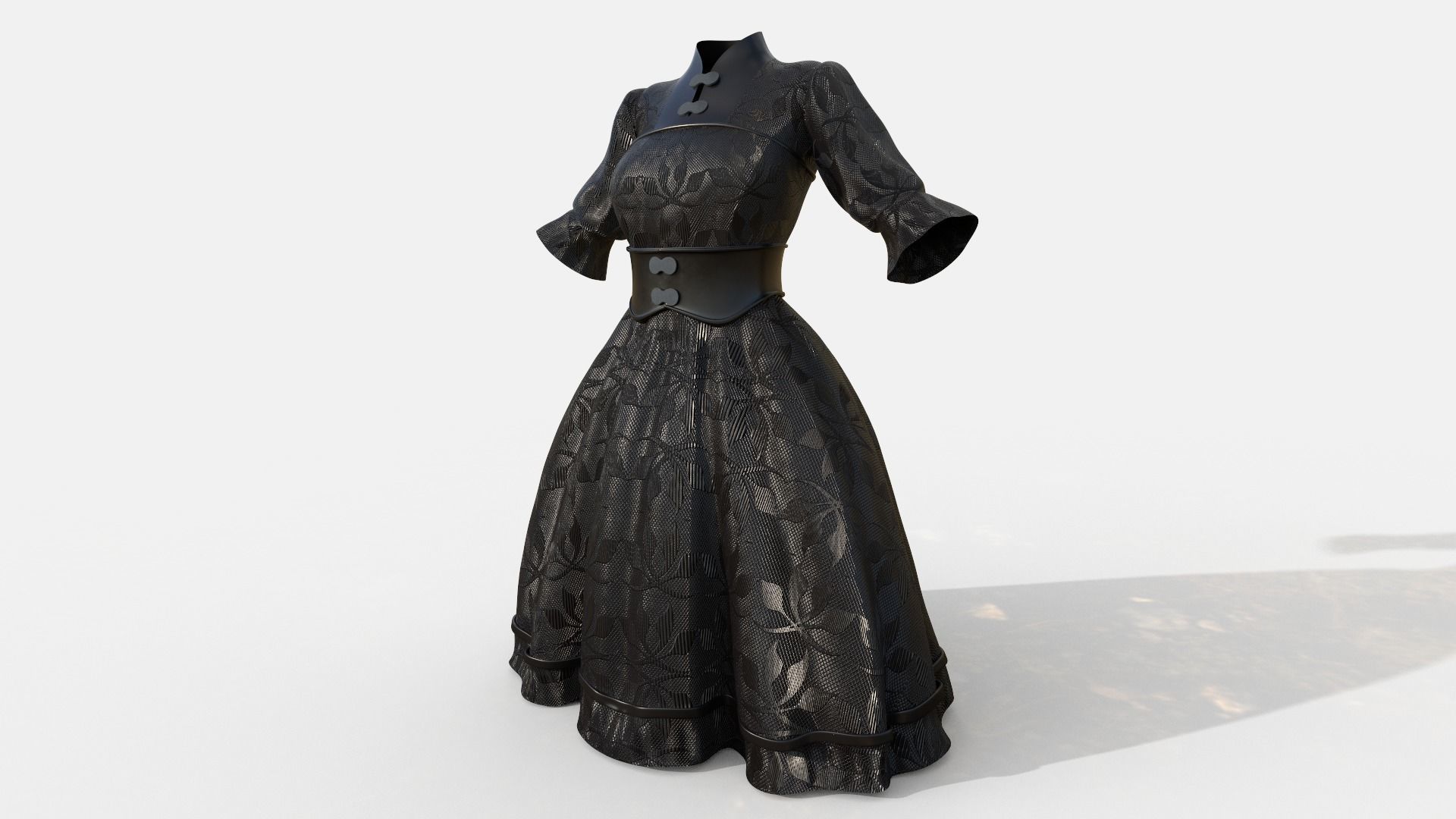 Lolita Dress Low-poly 3D model_17
