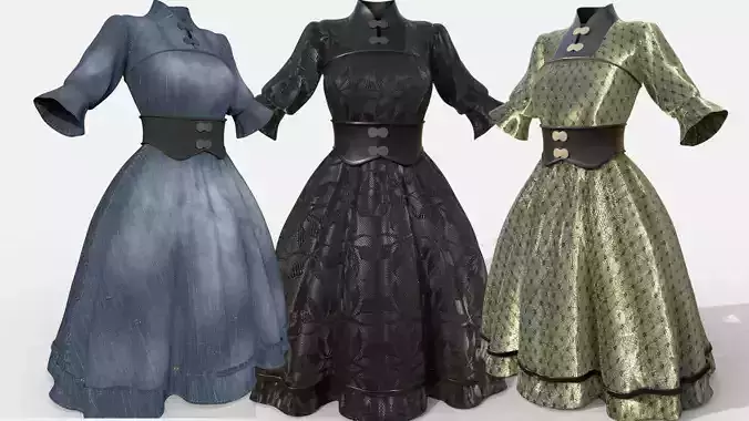 Lolita Dress Low-poly 3D model