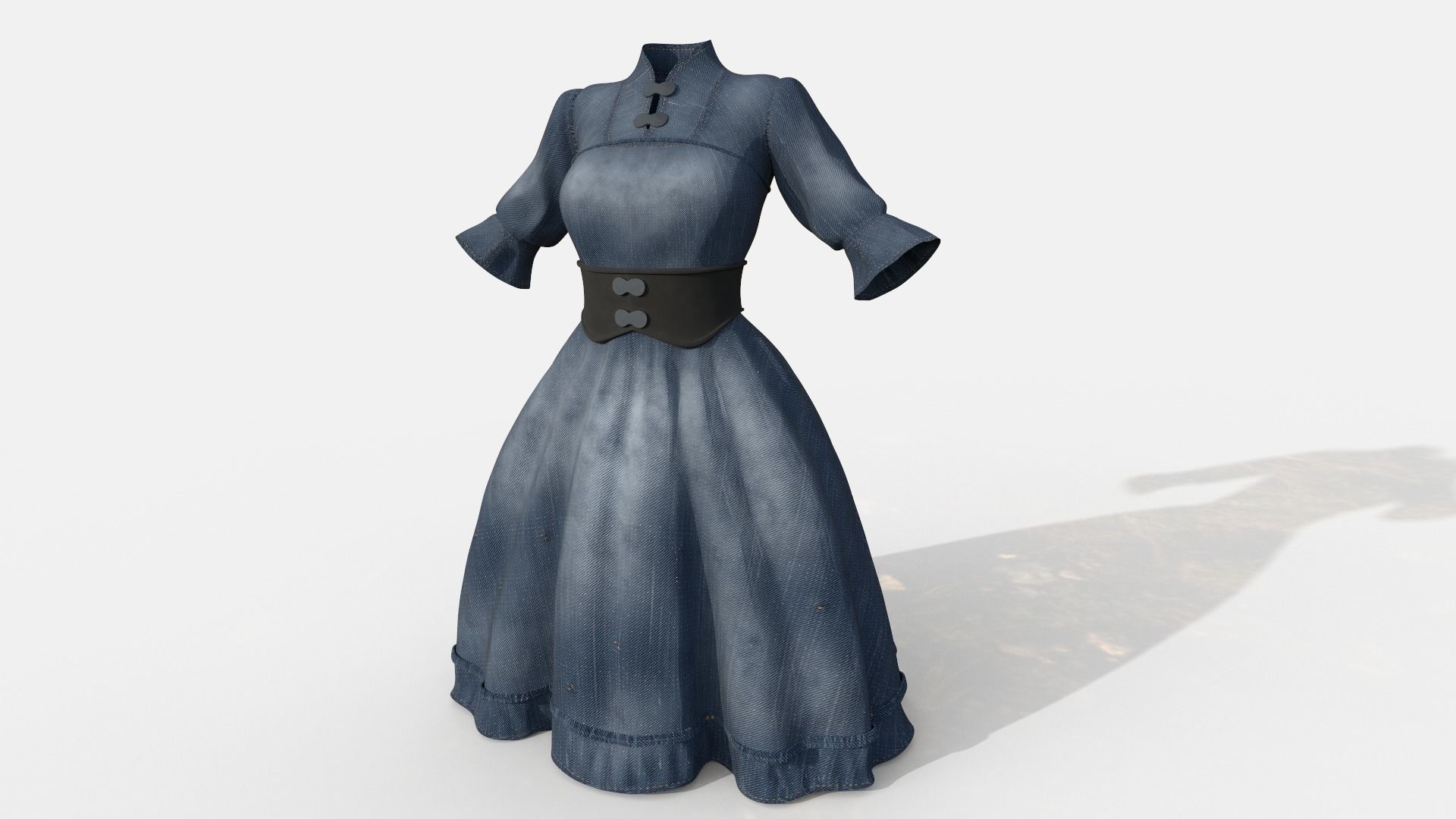 Lolita Dress Low-poly 3D model_12