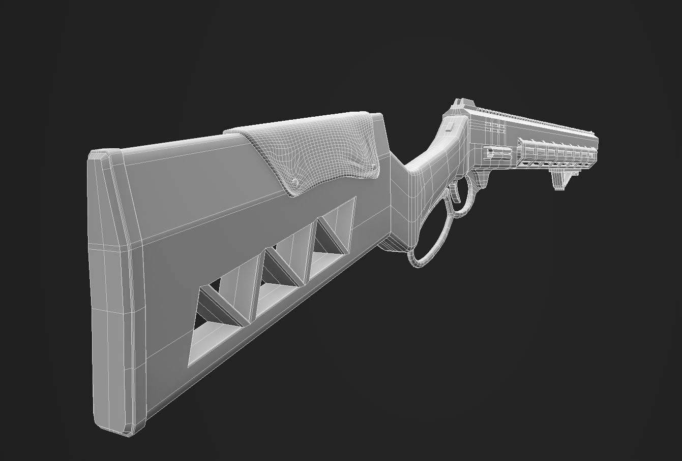 Laser Lever Action Rifle Low-poly 3D model_4