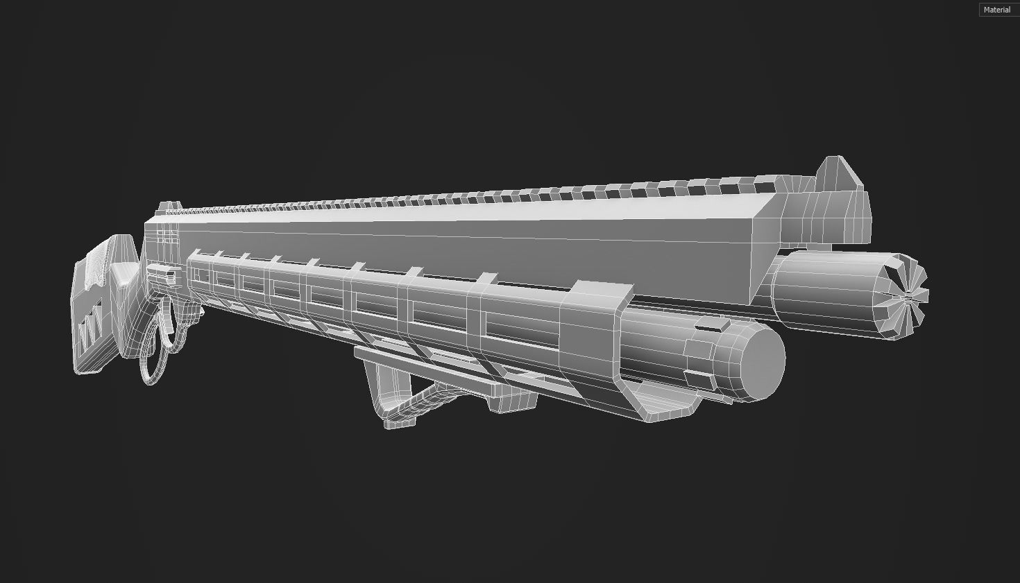 Laser Lever Action Rifle Low-poly 3D model_8