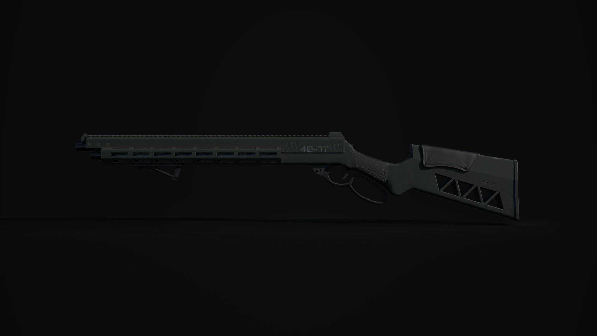 Laser Lever Action Rifle Low-poly 3D model_3
