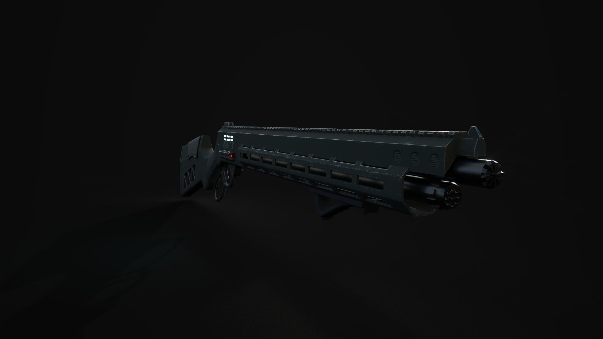 Laser Lever Action Rifle Low-poly 3D model_7