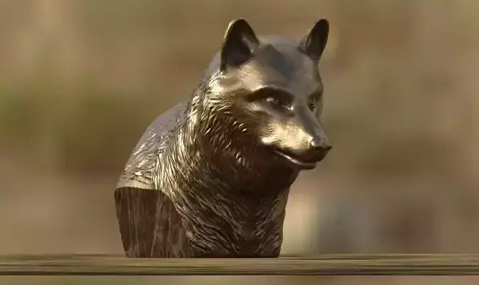 Wolf bust stl