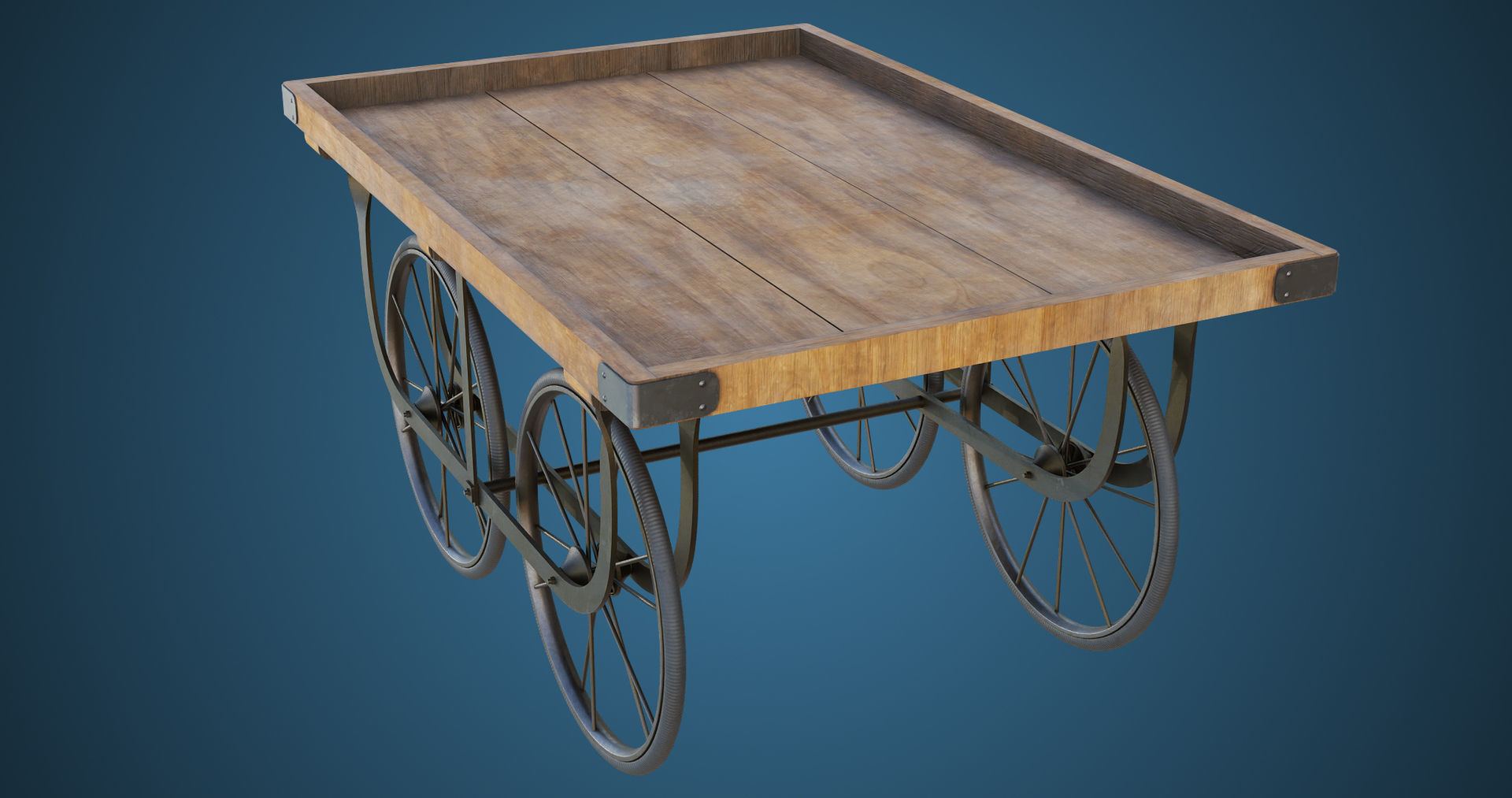 Wooden Cart05 All PBR Unity UE Textures Included Low-poly 3D model_11