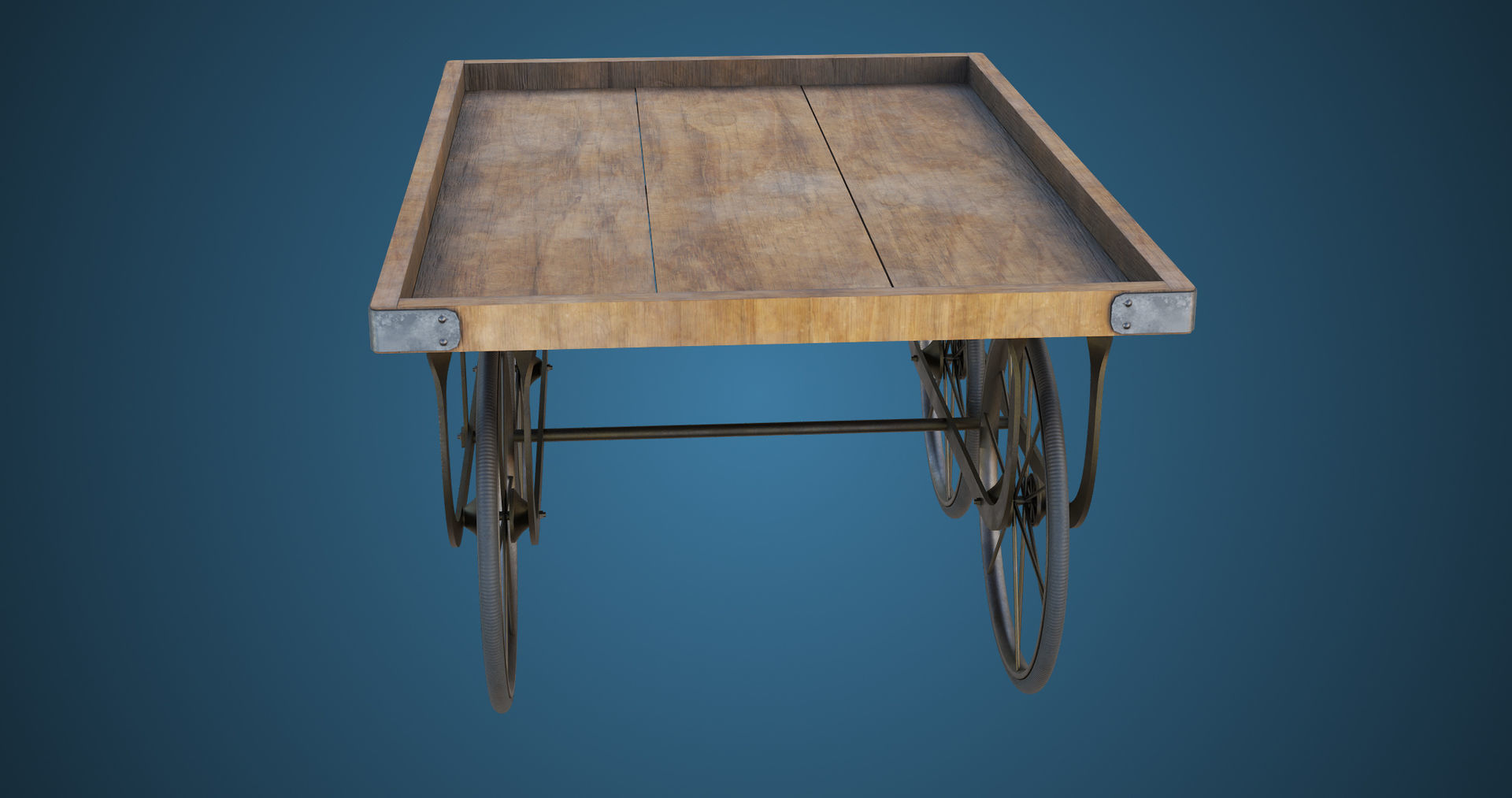 Wooden Cart05 All PBR Unity UE Textures Included Low-poly 3D model_4
