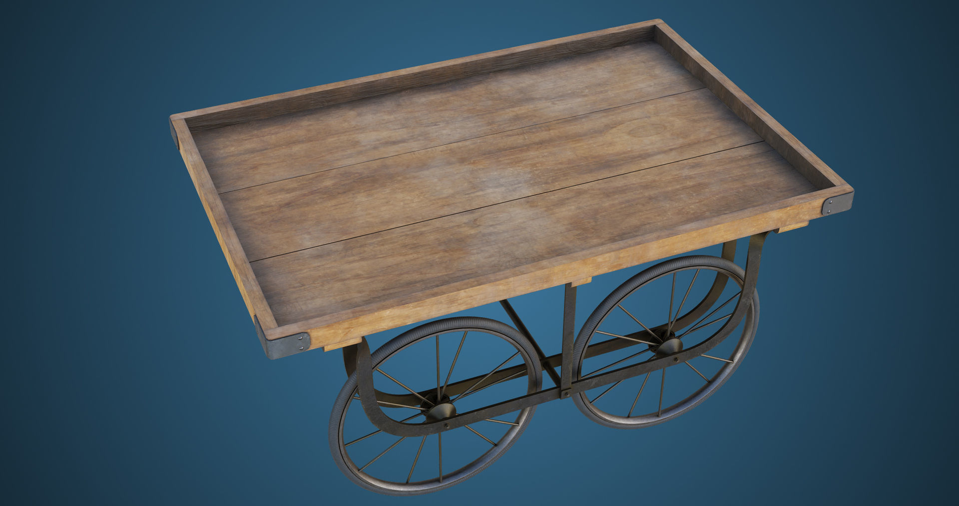 Wooden Cart05 All PBR Unity UE Textures Included Low-poly 3D model_10