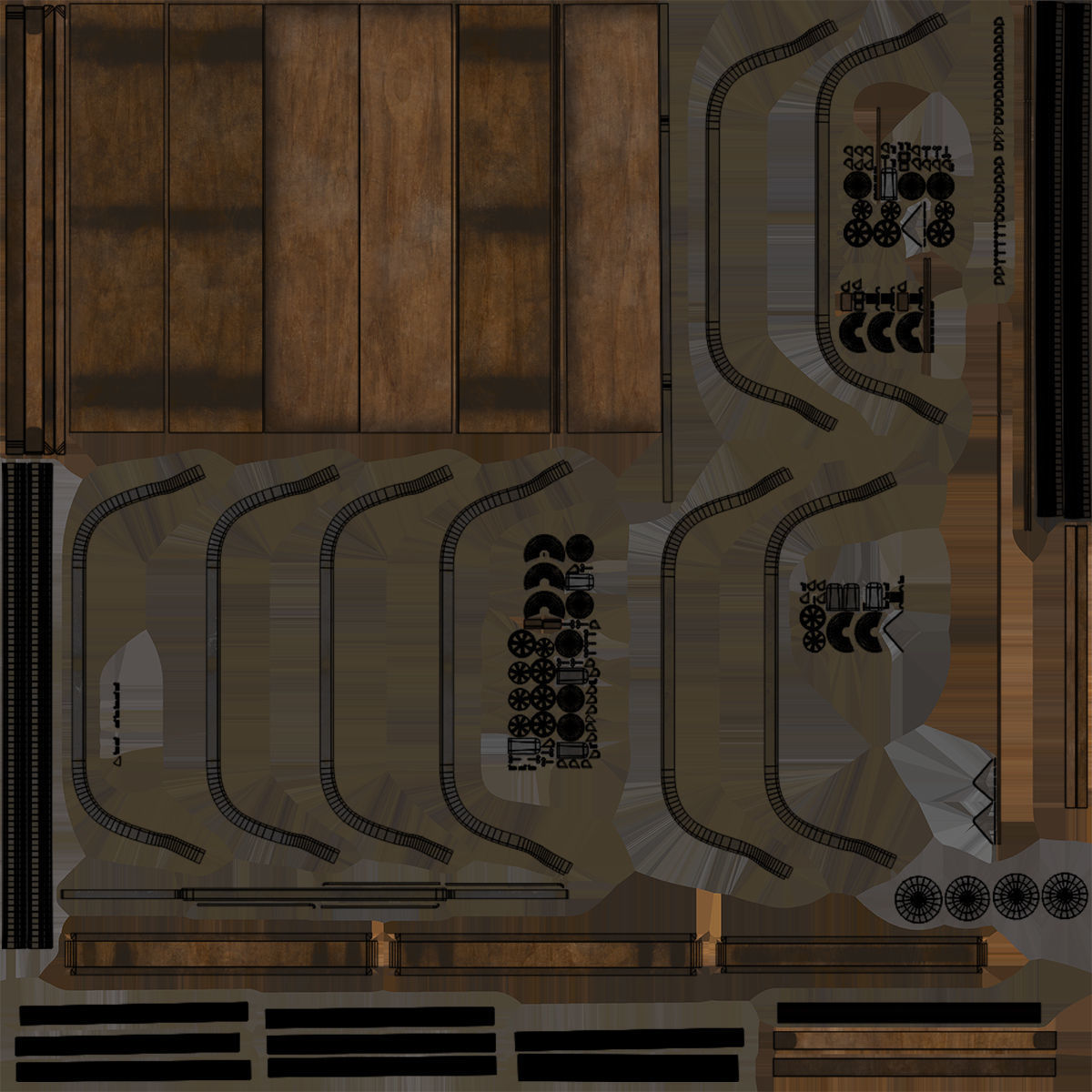 Wooden Cart05 All PBR Unity UE Textures Included Low-poly 3D model_32