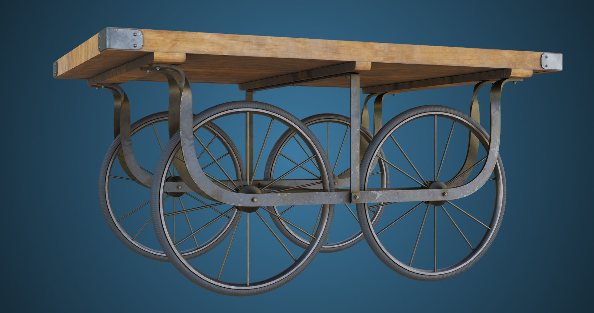 Wooden Cart05 All PBR Unity UE Textures Included Low-poly 3D model_9