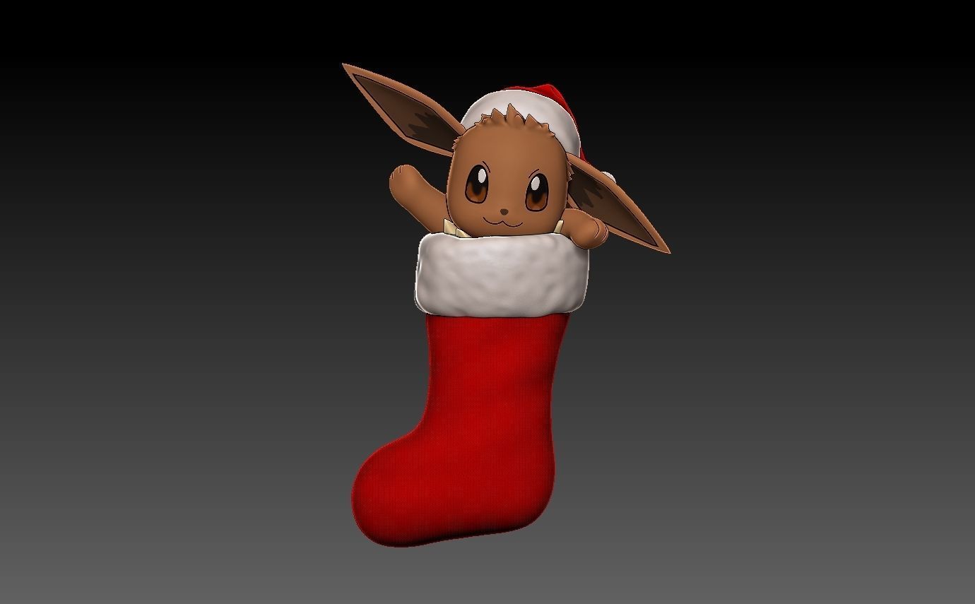 Pokemon eevee christmas stocking 3D print model_1