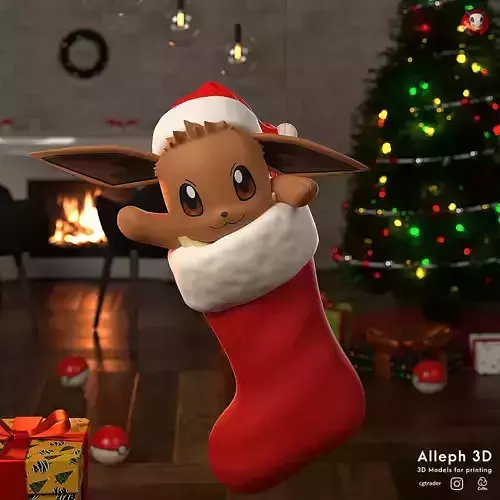 Pokemon eevee christmas stocking 3D print model