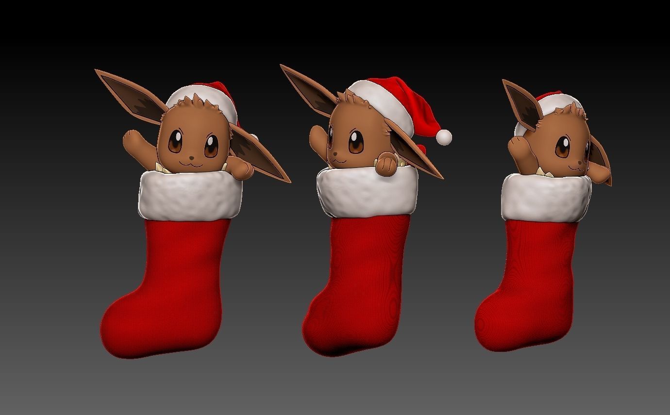 Pokemon eevee christmas stocking 3D print model_3