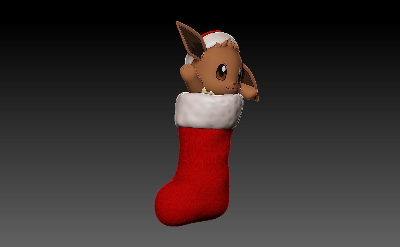 Pokemon eevee christmas stocking 3D print model_7