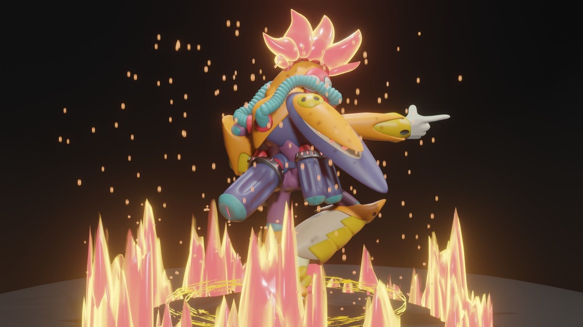 Burn Rooster 3D model_4