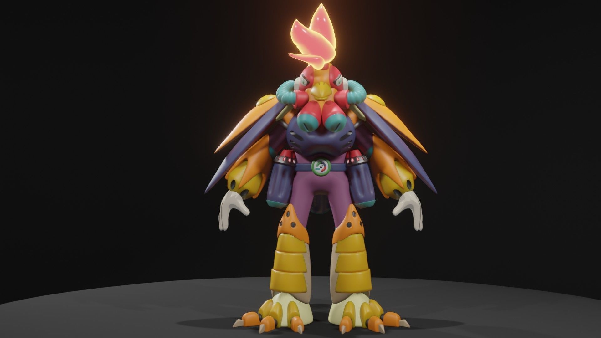 Burn Rooster 3D model_2