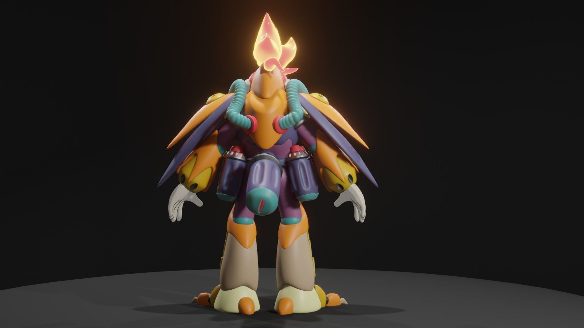 Burn Rooster 3D model_8