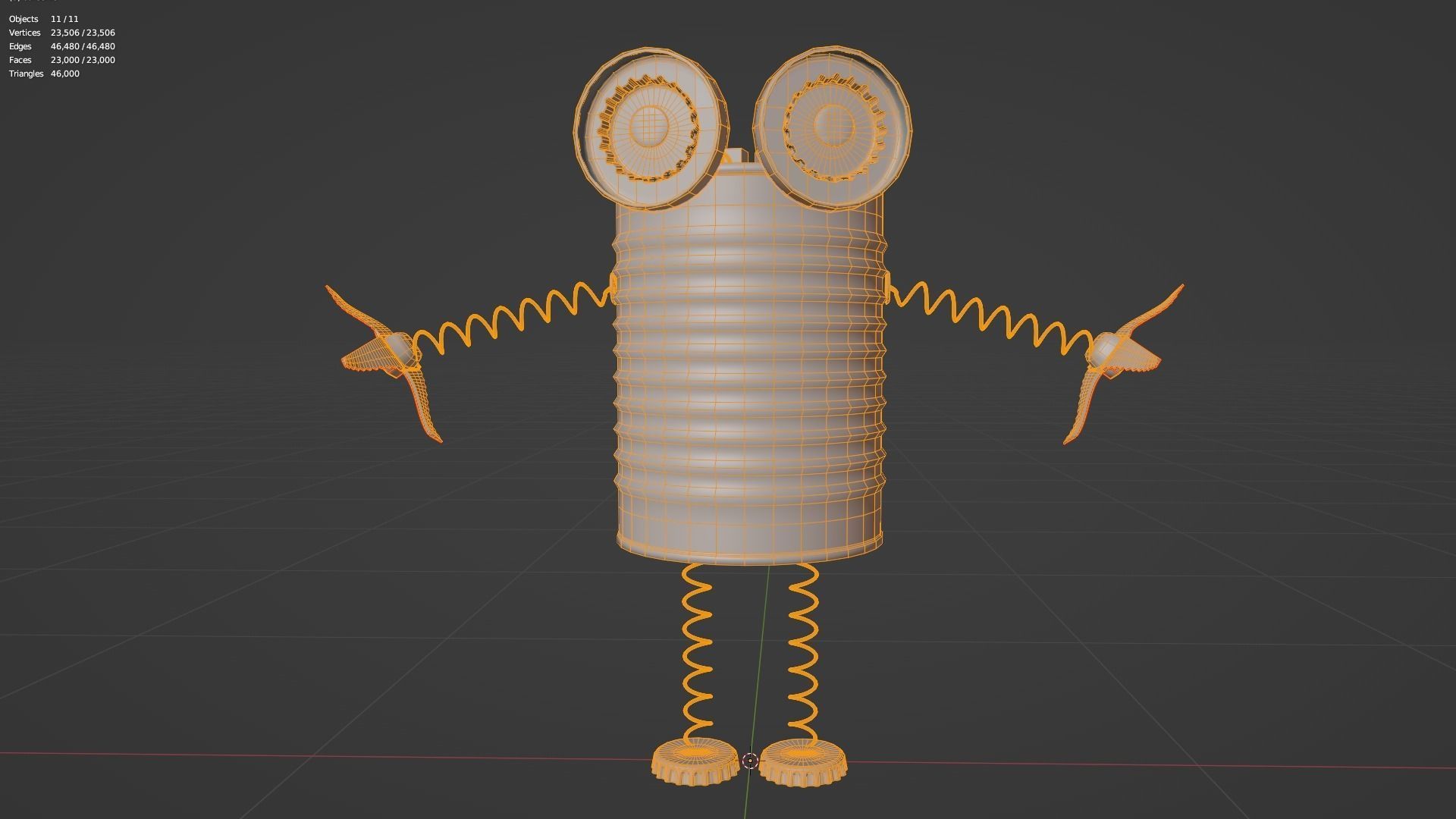 scrub robot  Low-poly 3D model_10