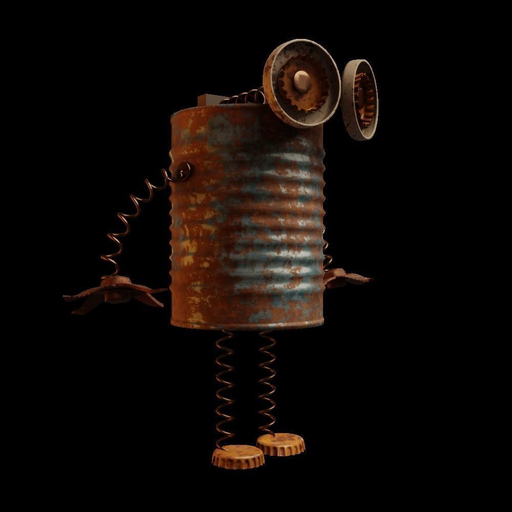 scrub robot  Low-poly 3D model_7