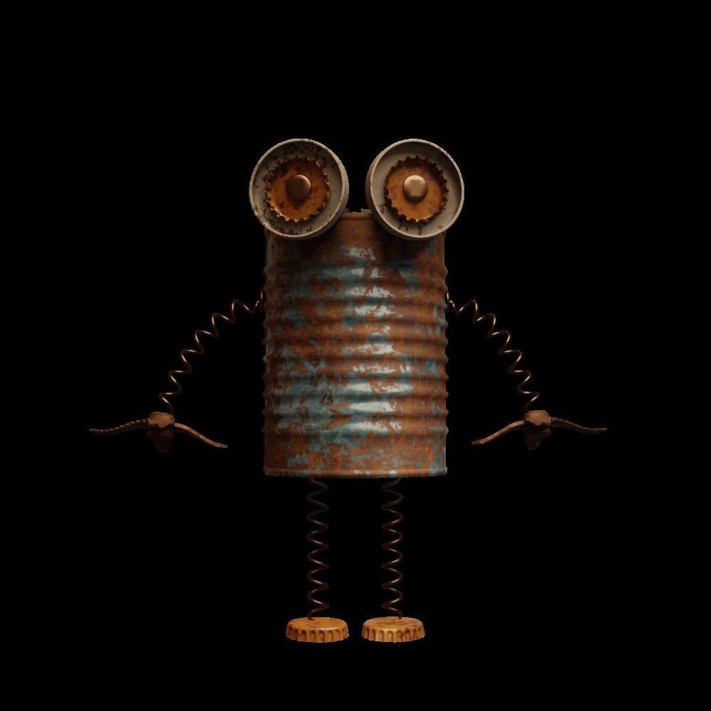 scrub robot  Low-poly 3D model_5