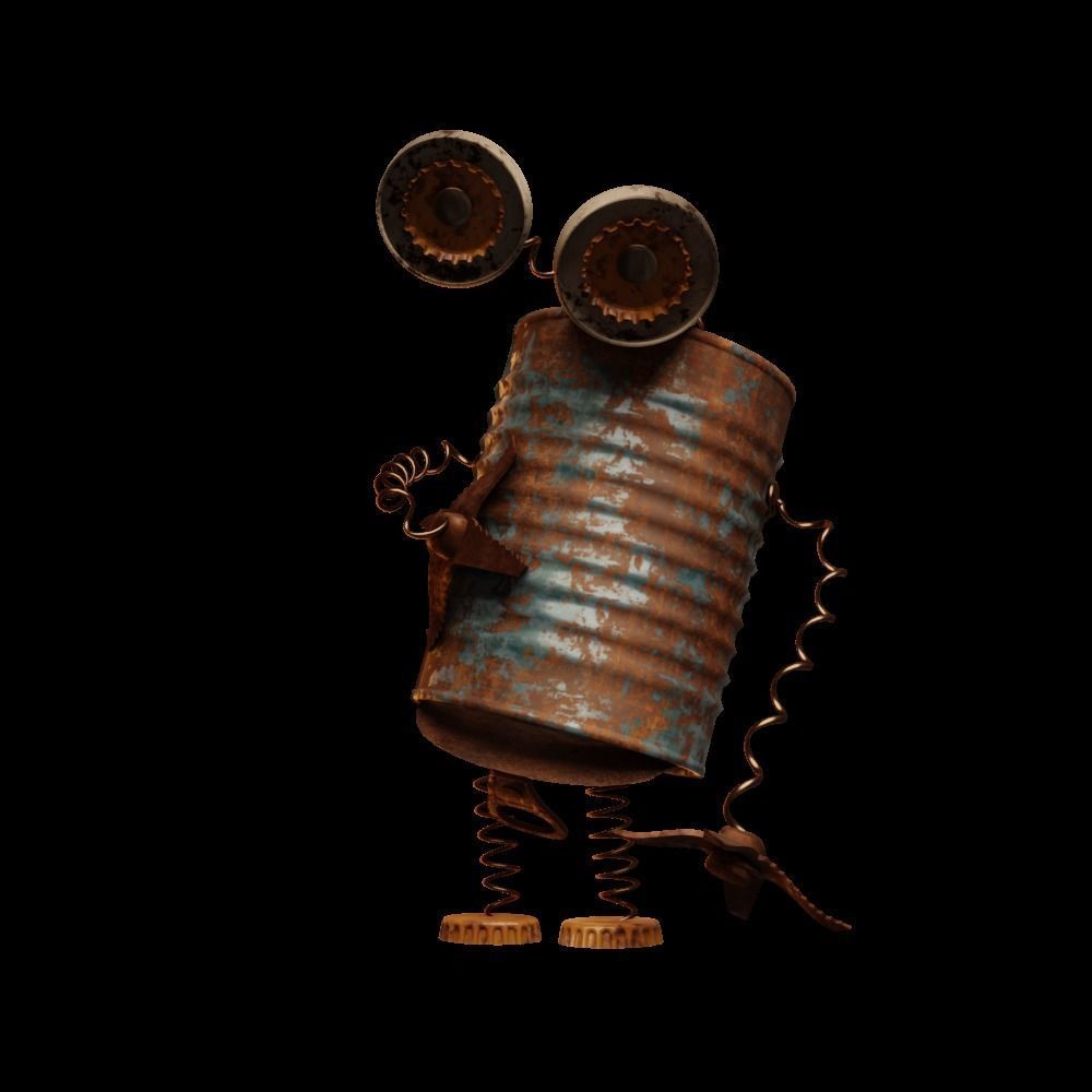scrub robot  Low-poly 3D model_2