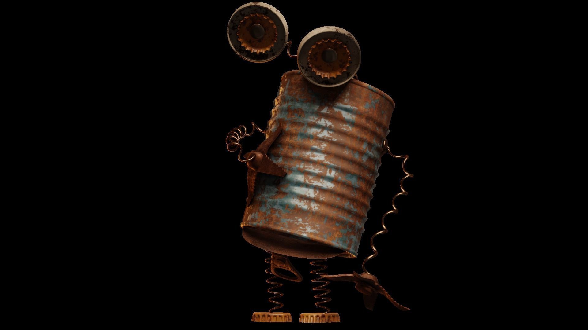 scrub robot  Low-poly 3D model_3