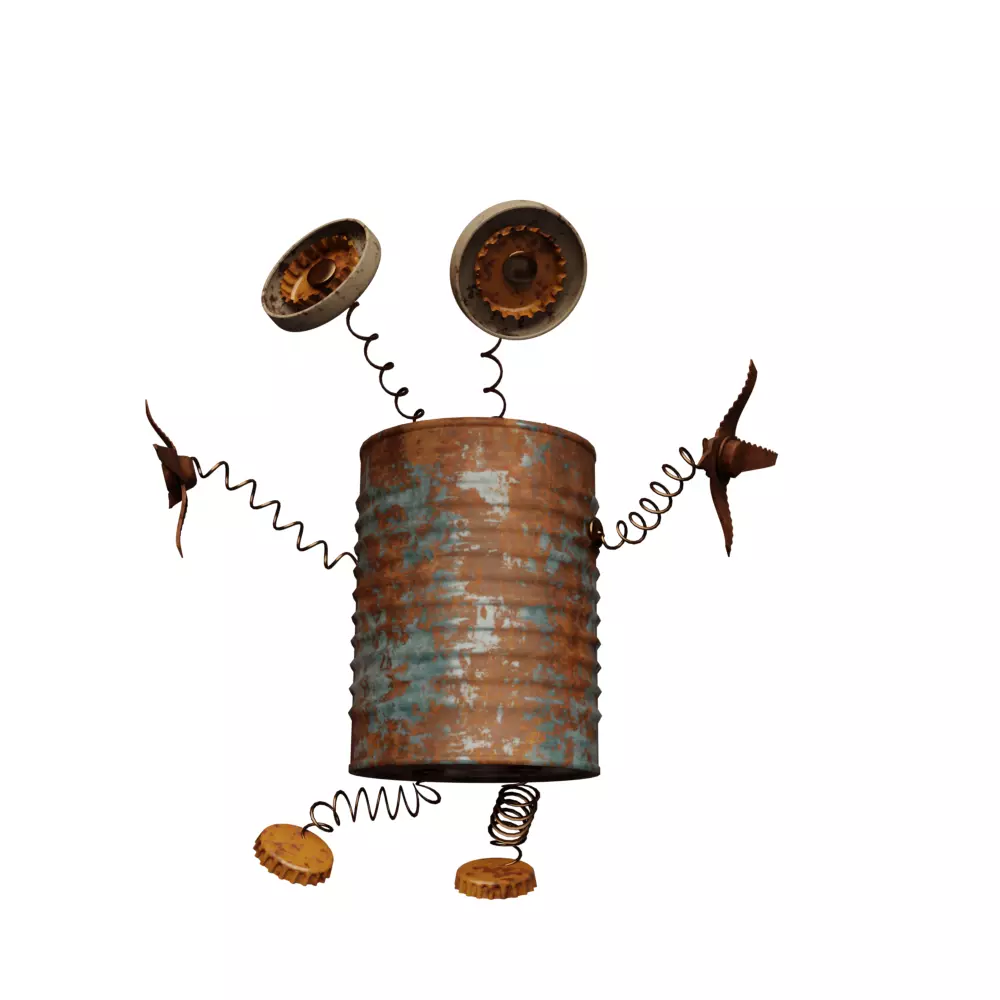 scrub robot  Low-poly 3D model_0