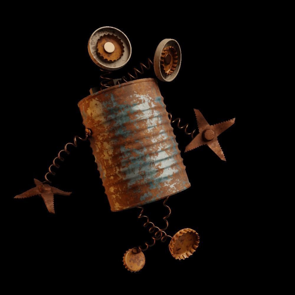 scrub robot  Low-poly 3D model_11