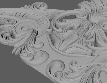 Central decor ornament for furniture 3D model_7