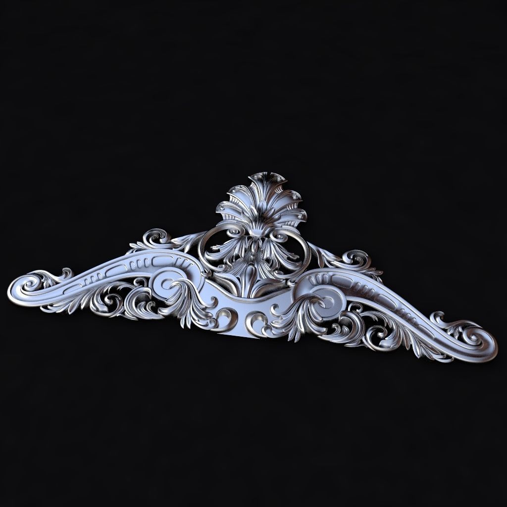 Central decor ornament for furniture 3D model_2