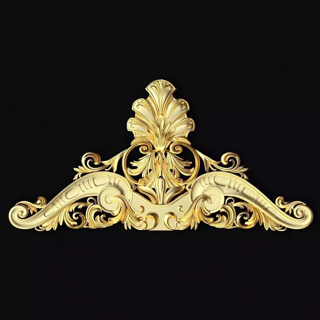 Central decor ornament for furniture 3D model_0