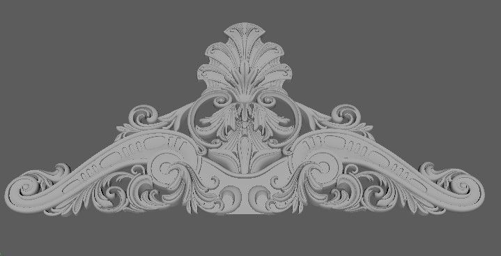 Central decor ornament for furniture 3D model_3