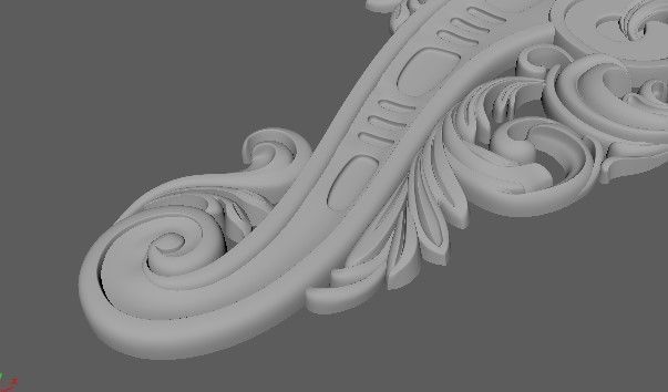 Central decor ornament for furniture 3D model_5