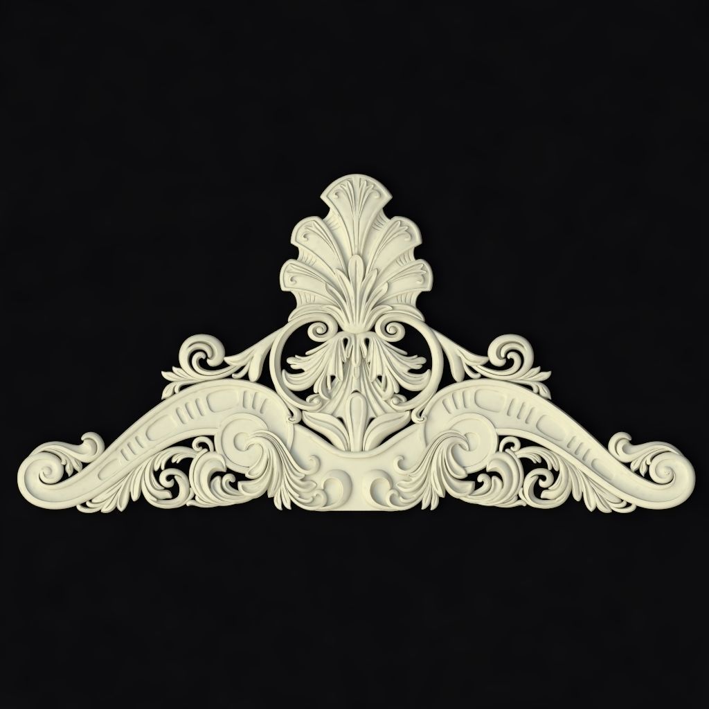 Central decor ornament for furniture 3D model_1