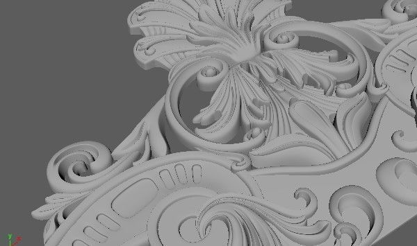 Central decor ornament for furniture 3D model_4