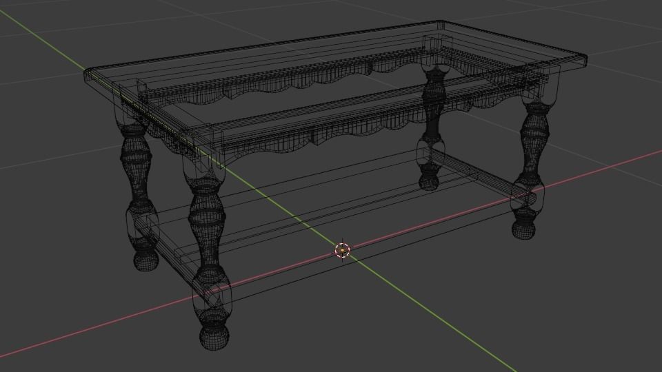 antique table 3D model Free 3D model_3