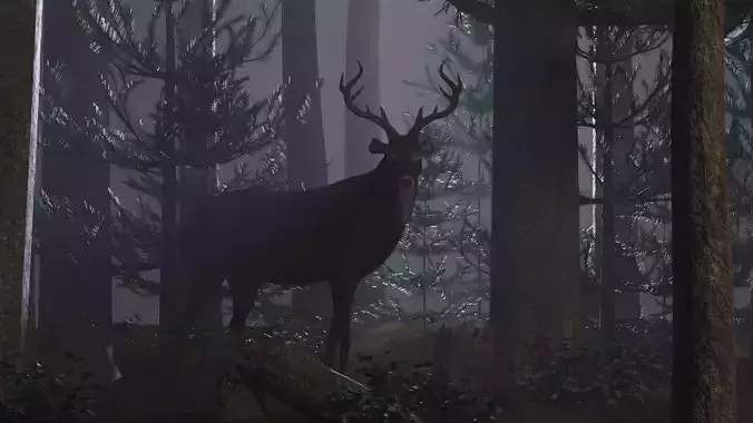 Deer - rigged - painted