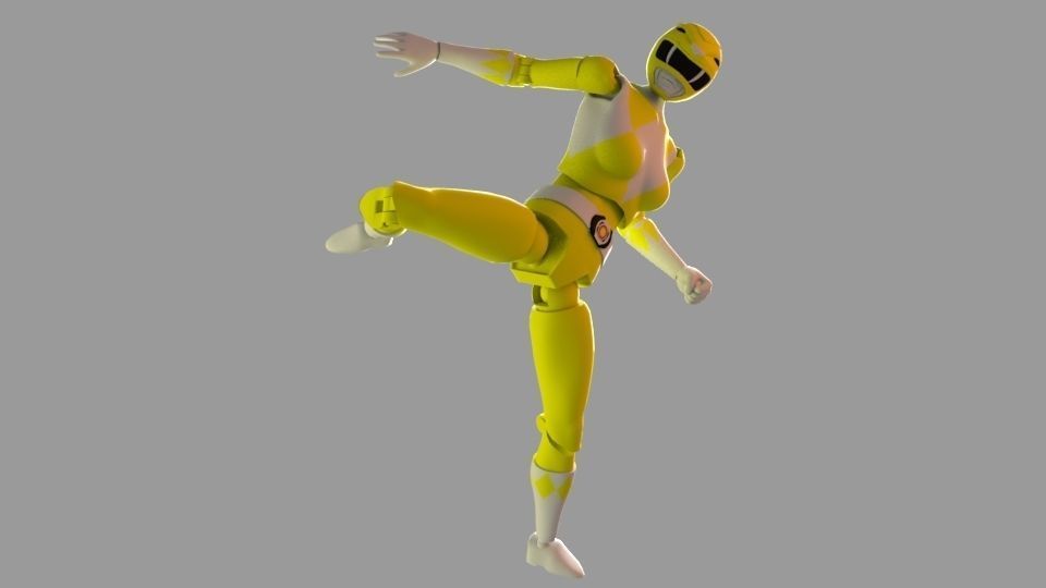 Super rangers Yellow ranger Action figure 3D print model_8
