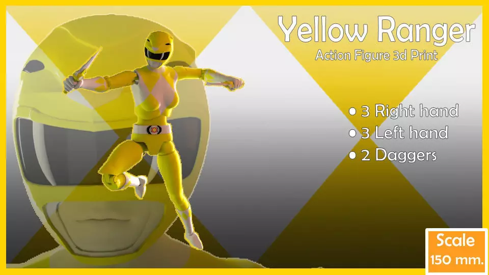 Super rangers Yellow ranger Action figure 3D print model_0
