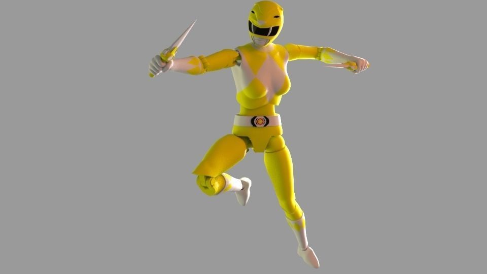 Super rangers Yellow ranger Action figure 3D print model_5