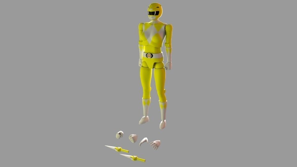 Super rangers Yellow ranger Action figure 3D print model_1