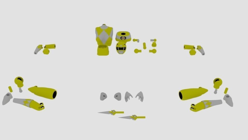 Super rangers Yellow ranger Action figure 3D print model_10