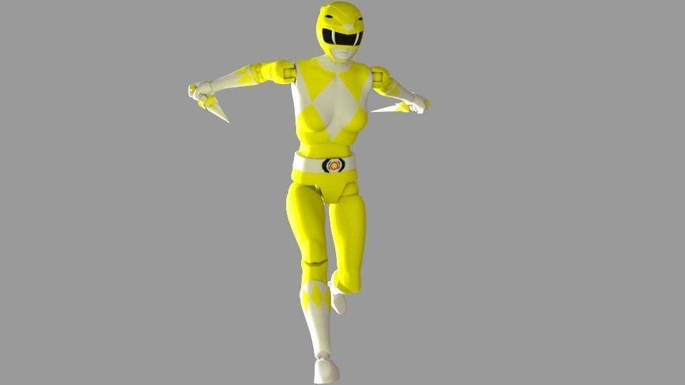Super rangers Yellow ranger Action figure 3D print model_7