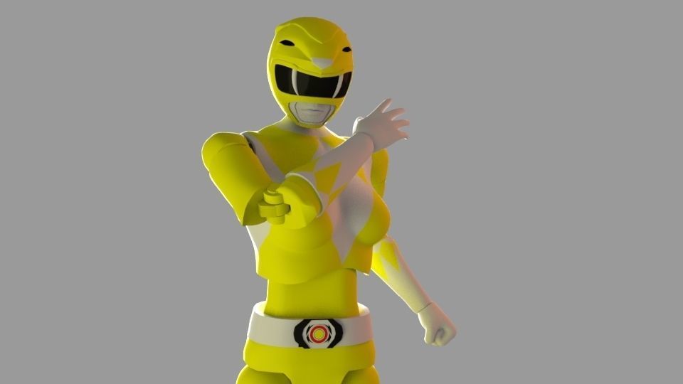 Super rangers Yellow ranger Action figure 3D print model_2