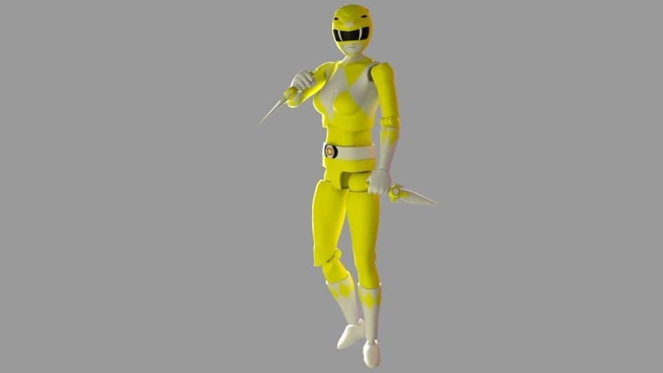 Super rangers Yellow ranger Action figure 3D print model_6