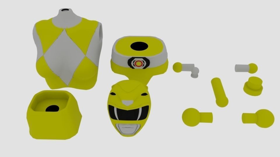 Super rangers Yellow ranger Action figure 3D print model_11