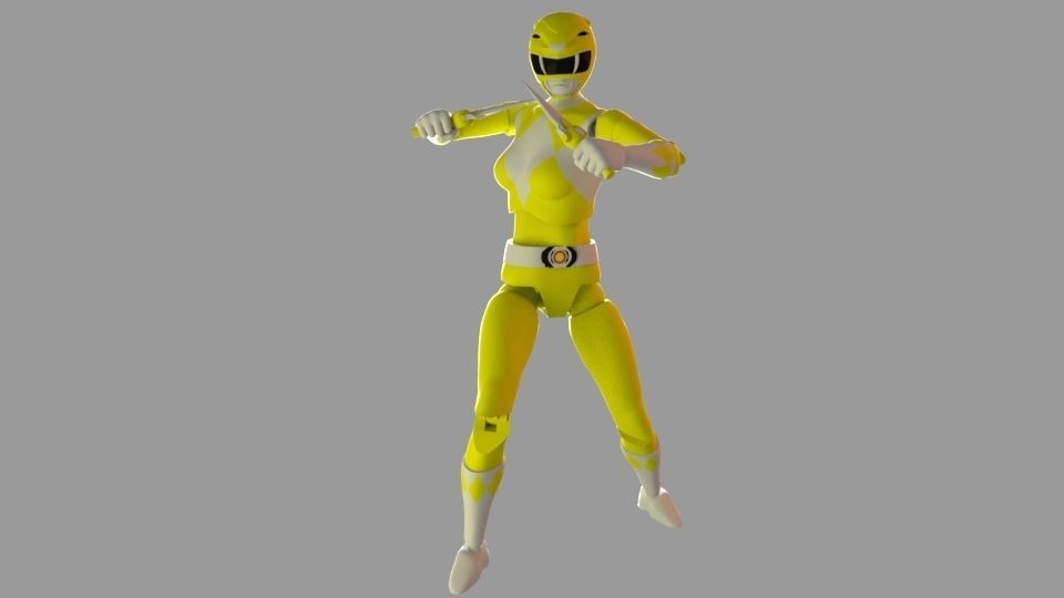 Super rangers Yellow ranger Action figure 3D print model_4