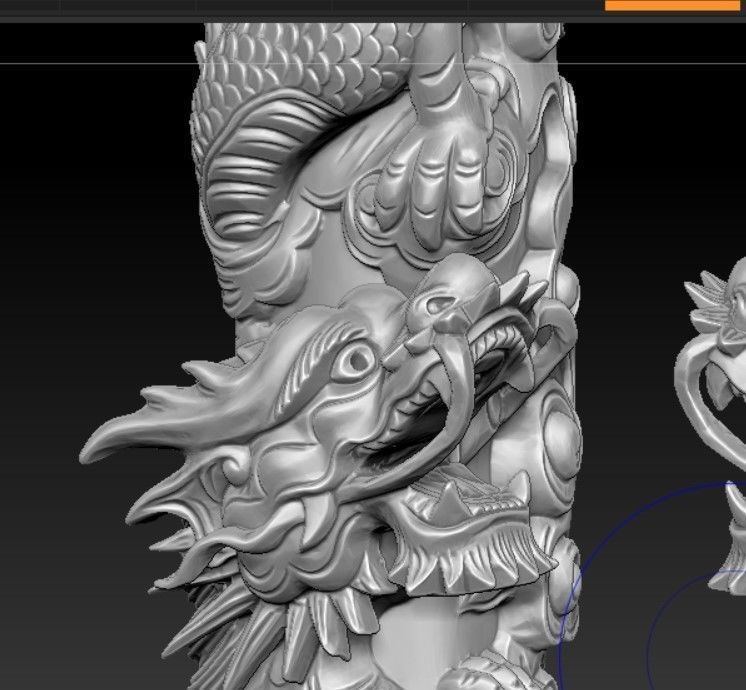 dragon column on unicorn 3D print model_4